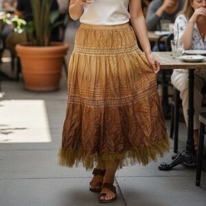 Chic Tan A-Line Skirt for Women